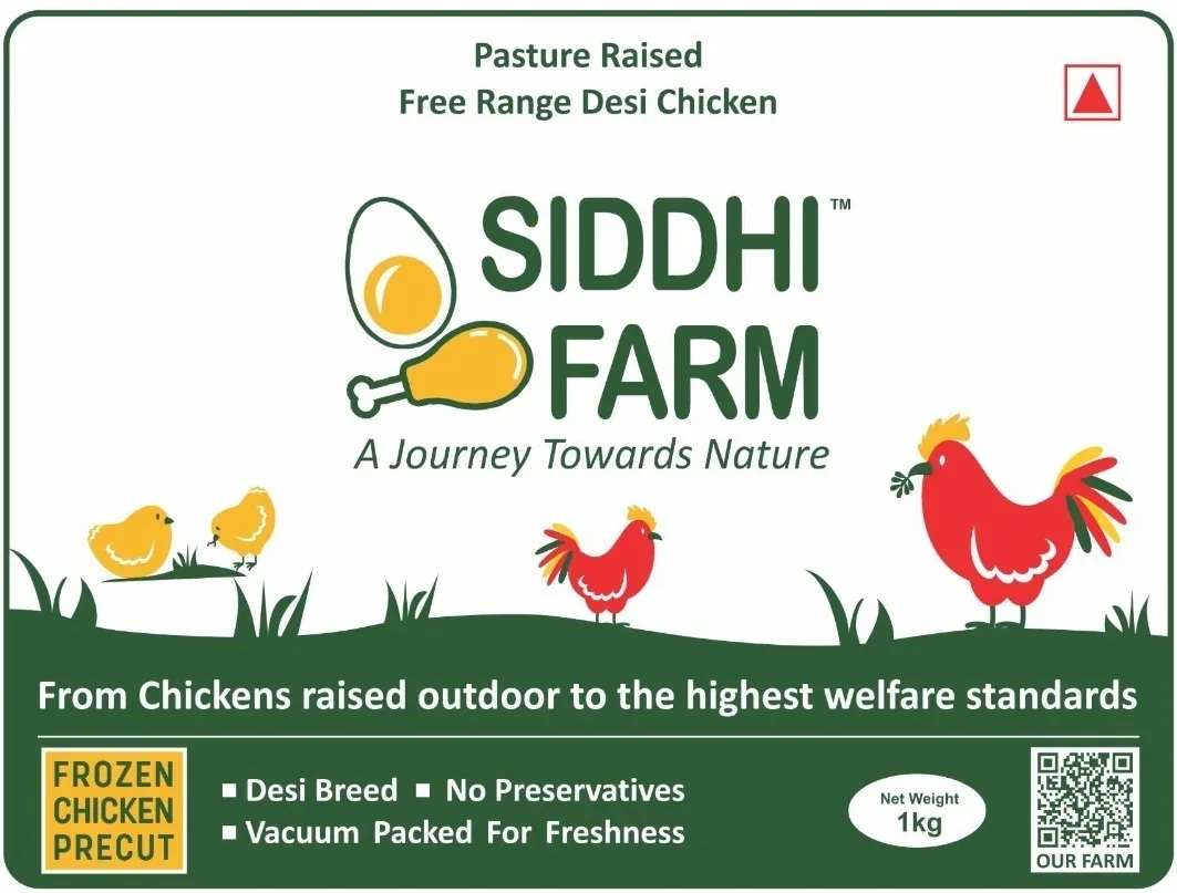 Siddhi Farm 1kg pasture-raised desi chicken pack
